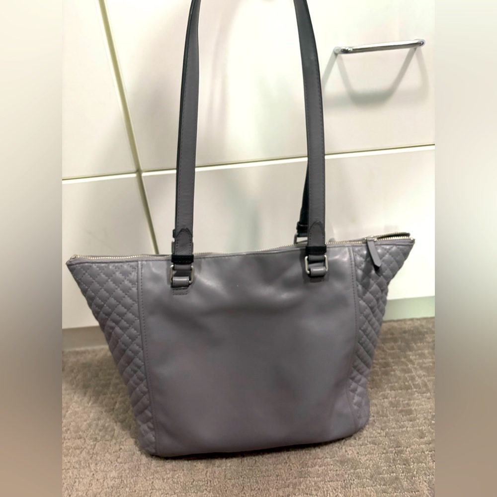 Vera Bradley Gray Leather Quilted Women's Tote Bag